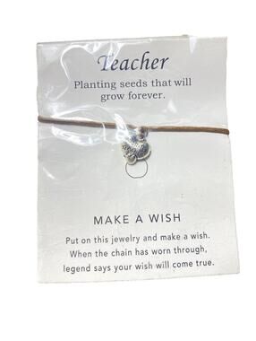 Favourite Teacher Inspirational Charm Bracelet Gift Brand New Make-A-Wish Jewelr